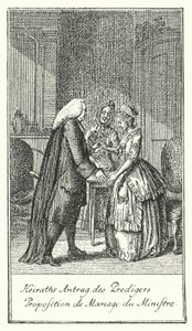 Proposition de mariage du clergyman (gravure) - Daniel Nikolaus (after) Chodowiecki