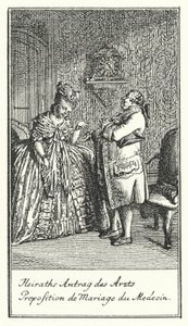 Proposition de mariage du Docteur (gravure) - Daniel Nikolaus (after) Chodowiecki