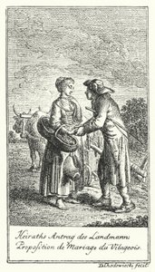 Proposition de mariage du paysan - Daniel Nikolaus (after) Chodowiecki