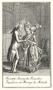 Proposition de mariage du malade - Daniel Nikolaus (after) Chodowiecki