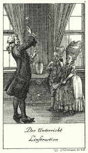 La Leçon (gravure) - Daniel Nikolaus (after) Chodowiecki