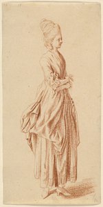 Une dame debout en robe de jour - Daniel Nikolaus Chodowiecki
