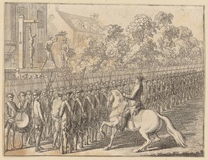 Honnête passage à travers les rangs et malhonnête flagellation - Daniel Nikolaus Chodowiecki