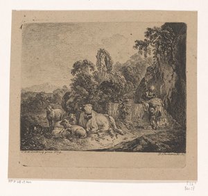 Berger et bergère avec bétail - Daniel Nikolaus Chodowiecki
