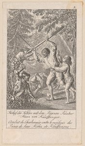 Le combat du charbonnier avec le voleur princier, planche 5 de la série «Histoire ancienne, médiévale et moderne» - Daniel Nikolaus Chodowiecki