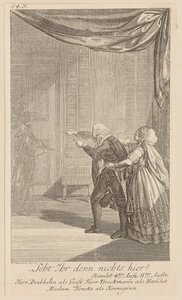 Conversation nocturne entre Hamlet et sa mère, au cours de laquelle le fantôme de son père apparaît - Daniel Nikolaus Chodowiecki