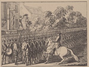 Passer sous les fourches caudines. Illustration de Elementartwerk par J.B. Basedow, 1774 - Daniel Nikolaus Chodowiecki