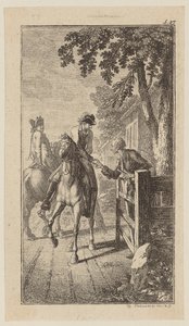 Un nourrisson à cheval donne une aumône à Sebaldus - Daniel Nikolaus Chodowiecki