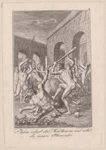 Thésée tue le Minotaure et sauve les jeunes Athéniens, planche 3 pour le « Thésée » de Becker - Daniel Nikolaus Chodowiecki
