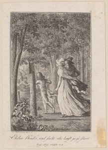 Walter, Luise et Karl rencontrent dans la forêt une barque qui accoste - Daniel Nikolaus Chodowiecki