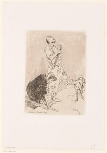 Un homme et une femme mendiant dans la rue (La misère à Londres) - Daniel Urrabieta Vierge