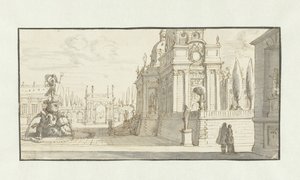 Place devant un palais de la Renaissance