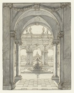 Place devant un palais de la Renaissance - Daniel de Blieck