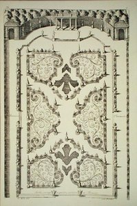 Jardin divisé par quatre parterres et terrasses - Daniel the Elder Marot