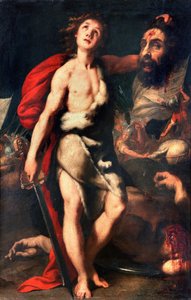 David vainqueur du géant Goliath tient sa tête en main Peinture de Daniele Crespi (1598-1630) 1623 Palazzo Borromeo, Isola Bella, Stresa Italie - Daniele Crespi