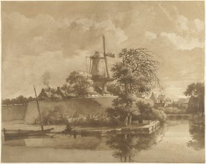 Le moulin à eau près de la porte de Tolsteeg à Utrecht - Daniël Kerkhoff