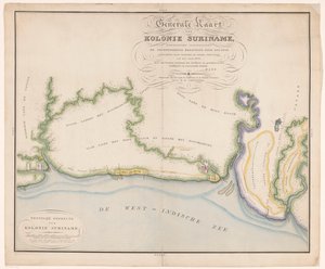 Deel van een kaart van Suriname - Daniël Veelwaard (I)