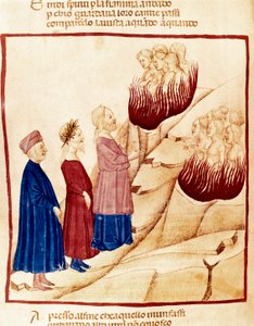 Purgatoire : Dante et Virgile, miniature - Dante Alighieri