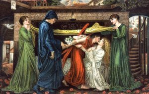 Dante Alighieri rencontre Béatrice, vers 1900 - Dante Gabriel (after) Rossetti