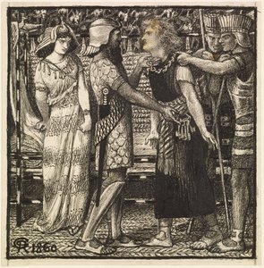 Joseph accusé devant Potiphar (composition finie) - Dante Gabriel Charles Rossetti