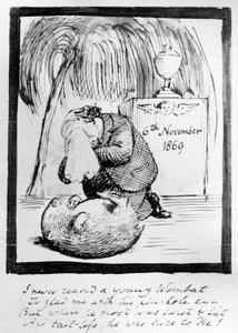 Rossetti pleurant la mort de son Wombat, 1869 - Dante Gabriel Charles Rossetti