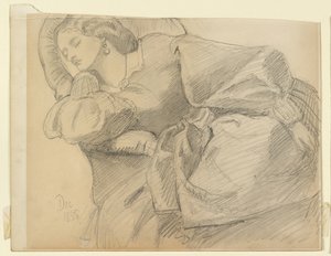 Ruth Herbert endormie - Dante Gabriel Charles Rossetti