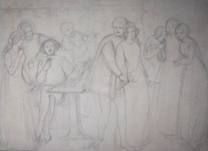 Étude pour Benedick et Beatrice - Dante Gabriel Charles Rossetti