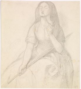 Le retour de Tibulle à Délie - Étude pour la figure de Délie - Dante Gabriel Charles Rossetti