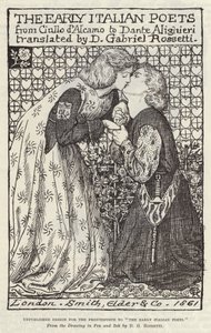 Projet inédit pour la page de titre de Les Premiers Poètes Italiens - Dante Gabriel Charles Rossetti