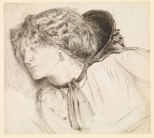 Trouvé - Étude pour la tête de la fille - Dante Gabriel Rossetti