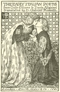 Les Premiers Poètes Italiens, conception pour une page de titre - Dante Gabriel Charles Rossetti