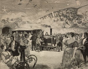 Fête de carnaval au Club Artistique International (Circolo Artistico) de Rome, Italie, gravure d