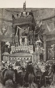 Politiciens et officiers italiens assistant à la cérémonie funéraire de Victor Emmanuel II (1820-1878), roi d