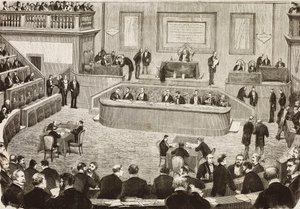 Session du 26 juillet du Sénat italien, Rome, Italie, gravure d