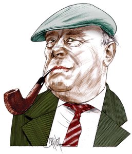 Ernst Von Salamon, 2021 (dessin numérique au crayon de couleur)