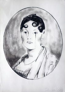 Ingre Girl 3, 2003 (encre sur papier) - Darren Coffield