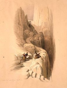 Ascension au sommet du Sinaï, 20 février 1839, planche 115 du Volume III de 