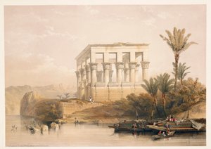 Égypte, le temple de Philæ connu sous le nom de "Lit du Pharaon" (gravure) - David (after) Roberts