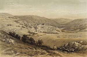 Vue Générale de Nazareth (lithographie en couleur) - David (after) Roberts