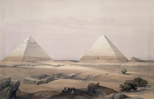 Les pyramides de Gizeh, gravure d