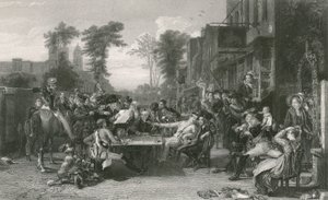 Pensionnaires de Chelsea lisant la gazette de la bataille de Waterloo - David (after) Wilkie