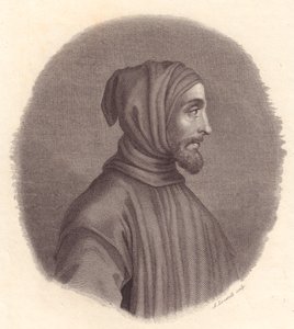 Portrait du peintre italien Cimabue (vers 1240-1302), gravure sur cuivre par Locatelli d