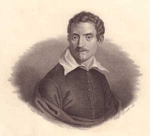 Portrait du peintre italien Domenico Zampieri dit Domenichino (1581-1641), gravure sur cuivre par A Locatelli - John Ward Dunsmore