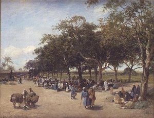 À côté de la route vers les pyramides, Le Caire