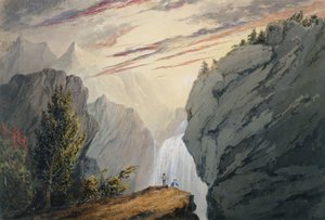 À la cascade, vers 1850