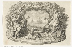 Vignette avec Mercure, Minerve et Justice - David Coster