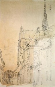 Une cathédrale dans une rue - David Cox
