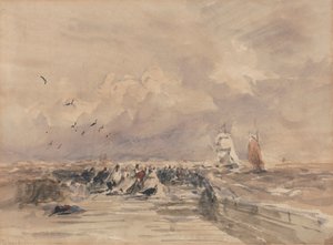 Jetée de Dieppe, vent fort - David Cox