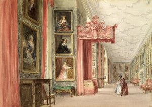 Intérieur de la Long Gallery, Hardwick Hall, Derbyshire, 1838 - David Cox