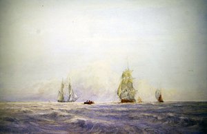 Navires au large de Calais - David Cox